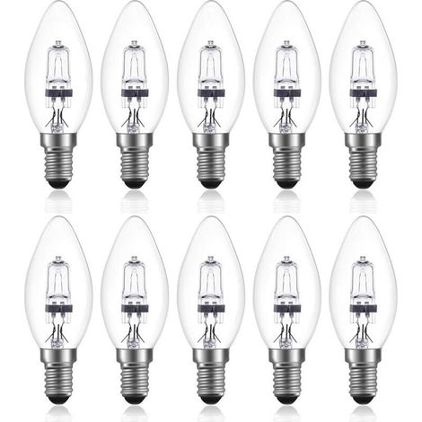 42W E14 C35 Dimmable ampoule halogène AC 220-240V Blanc Chaud 2700K e14 transparante ampoule halogene bougie (10pcs) (1/5)