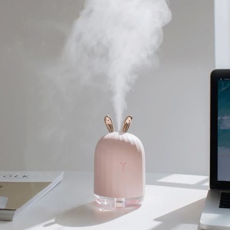 220ml mini humidificateur d'air diffuseur d'huile essentielle aromathérapie maison ultrasons usb nuit lumière lapin-ARCAN (1/4)