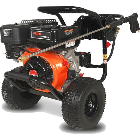 Mecafer – Nettoyeur haute pression thermique 475300 – 300 bars max – Débit 950 L/h – Moteur 4 temps OHV 420 cm³ – Pompe Triplex fonte/laiton