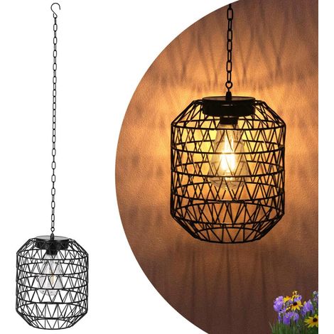 Lustre solaire d'extérieur à énergie solaire - Étanche IP44 - Pour jardin, terrasse, balcon, arbre, véranda, jardin (1/5)