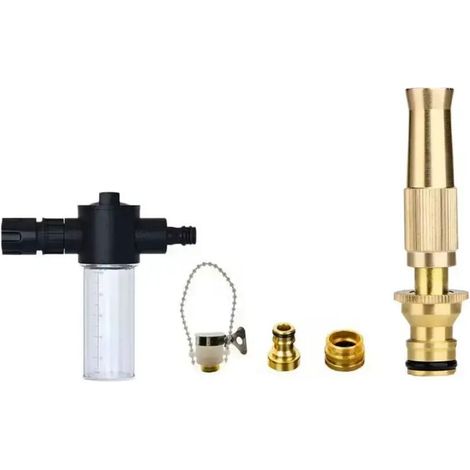 (Kit de buses) Pistolet d'arrosage en laiton pour jardin, lavage de voiture et nettoyage à haute pression. Embout de tuyau d'arrosage. (1/5)