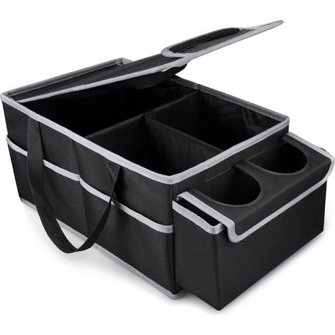 Auto Organizer Rücksitz, Auto Organizer Kinder für Vorne und Rücksitz Klappbarer, Auto Organizer Beifahrersitz für Beifahrersitz, Auto Organizer Vorne mit Fächern und Deckel