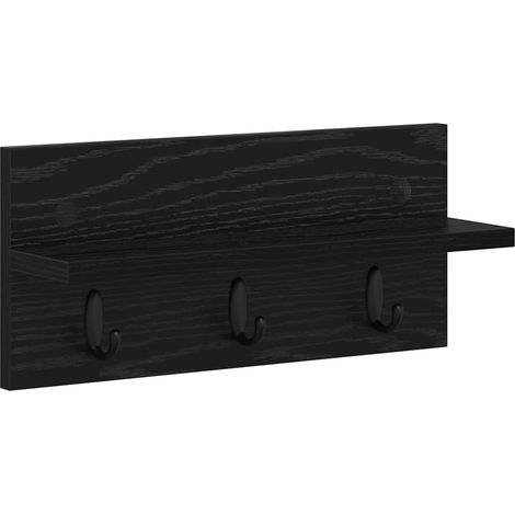 Porte-manteau mural avec étagère Chêne noir 40 x 10.5 x 18 cm CFW389398 (1/5)