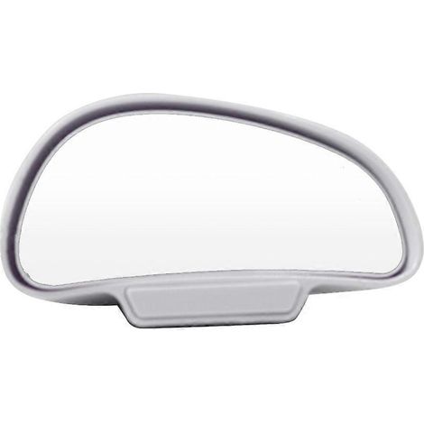 Rétroviseur grand angle blanc pour voiture, convex ajustable anti-angle mort, sécurité stationnement côté droit. (1/4)