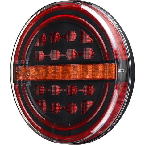 1pcs 12-24V 50LED Dynamic Slim Round LED Tail Lights Rear Brake Stop Indicator For Trailer Truck (1/5)
