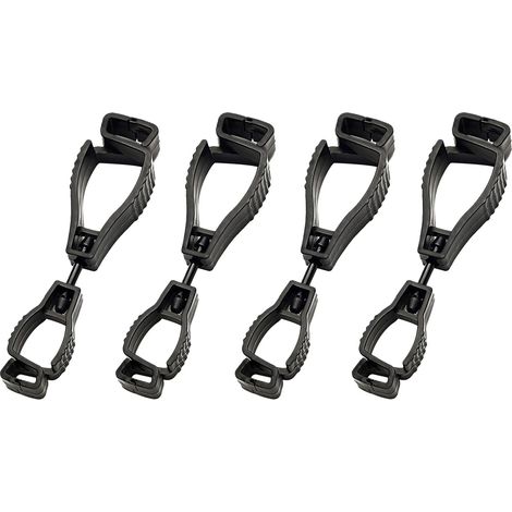 Handschuhclip-Halter, Handschuhgreifer-Clip, 4-teiliger Sicherheitsclip, Arbeitshandschuhfänger (Schwarz) (1/5)