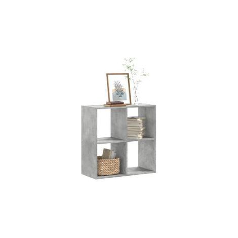 Bibliothèque gris béton 68,5x32x68,5 bois d'ingénierie (1/5)