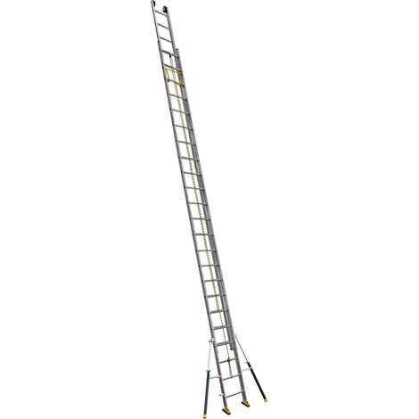 Centaure – Échelle coulissante 2 plans à corde – Longueur déployée 11m65 – 2x23 barreaux en aluminium – Stabilisateurs réglables (1/3)