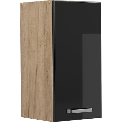 Hängeschrank R-Line, Schwarz Hochglanz, 30 cm, Vicco