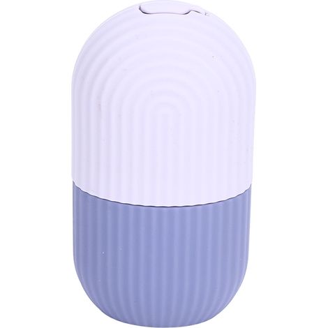 Moule à glace pour le visage, soulagement de la douleur, poignée antidérapante, silicone durable, facile à utiliser, pour massage du visage et soins de la peau, violet (1/5)