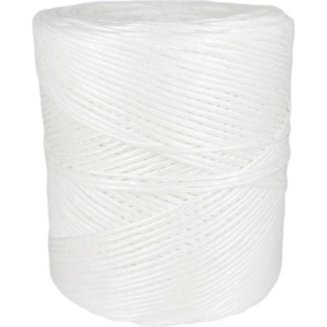 Bobine de Ficelle de Raphia en polypropylène, 1,6 mm x 420 m. Blanc. (1/5)