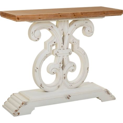 Recibidor de madera blanco 110x36x91h cm