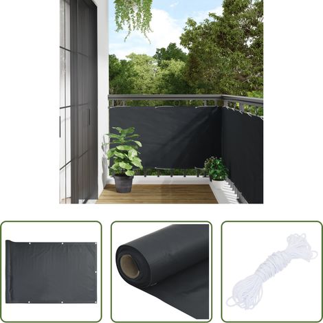 vidaXL Écran imperméable -  Écran de balcon Anthracite 75x500 cm Tissu Oxford (1/5)