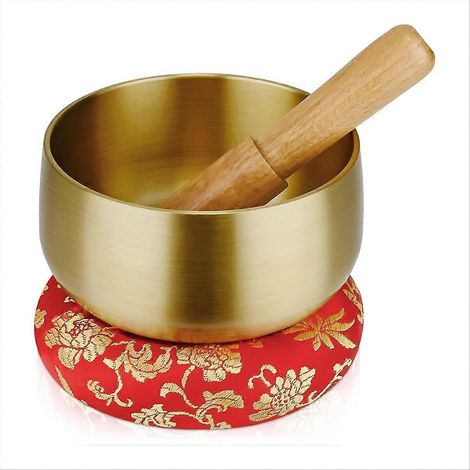 Ensemble de bols chantants tibétains - Bols sonores de 10 cm avec maillet en bois et coussin, pour le yoga, l'harmonisation des chakras et la réduction du stress (1/5)