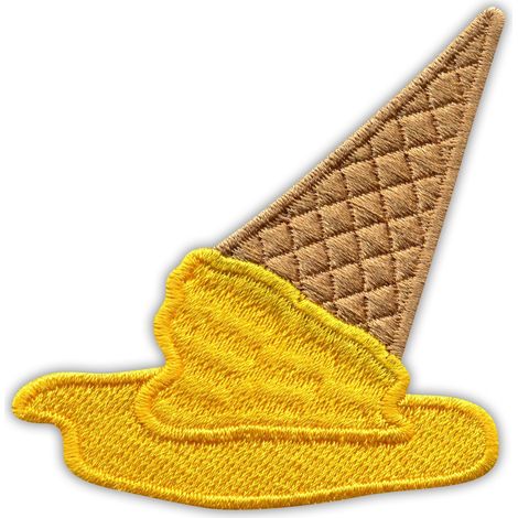 Patchion „Geschmolzenes Eis“ – gelbes Sorbet – zum Aufbügeln/Heißsiegeln – gestickter Aufnäher/Abzeichen/Emblem