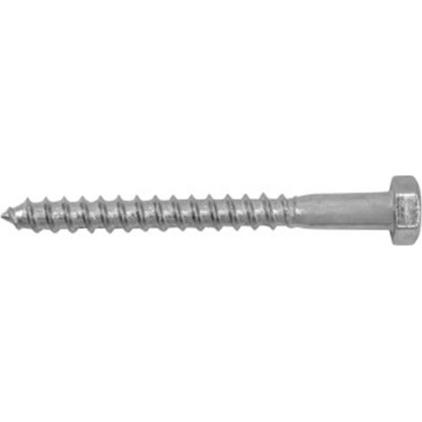 Tornillo Tirafondo Zincado DIN-571 8X120MM Cabeza Hexagonal Pack 100 Uds