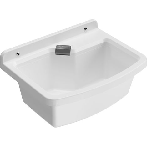 Vasca a parete multiuso da esterno o interno colore bianco con kit incluso 50x39x24H cm (1/5)