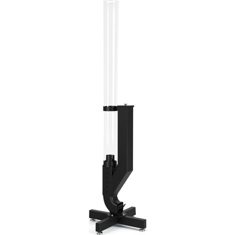 TolleTour Feuerrohr Pelletfackel 138 cm mit Glasrohr, Feuersäule mit regulierbarer Luft- & Pelletzufuhr für Garten Terrasse, Schwarz (1/5)