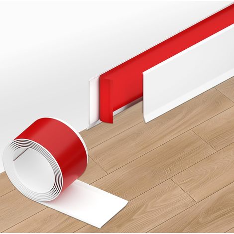 Plinthe Souple Autoadhésive 10CMx6M,Largeur Plinthe Adhesive Blanc (1/5)