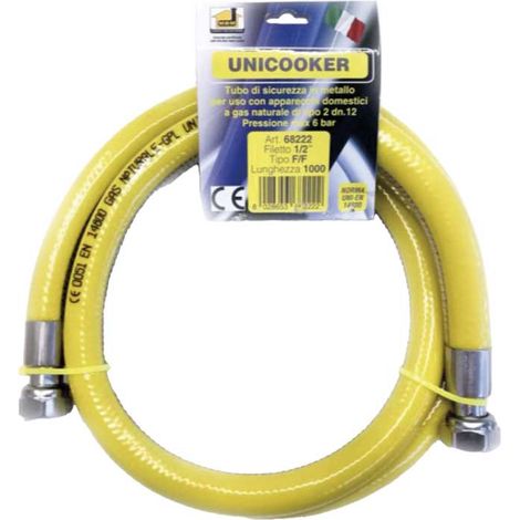 FLESSIBILE GAS 1/2"" F/F PER CUCINA RIVESTITO CON GUAINA 150 cm