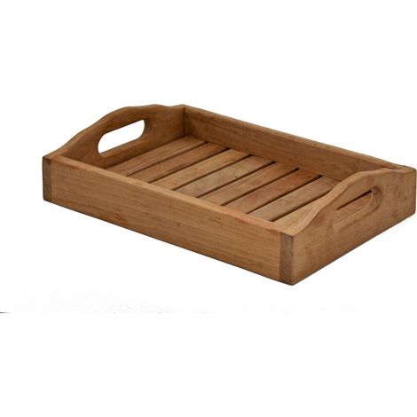 Sonnenpartner Westend Maxi Tablett aus Teakholz Serviertablett Holztablett natur