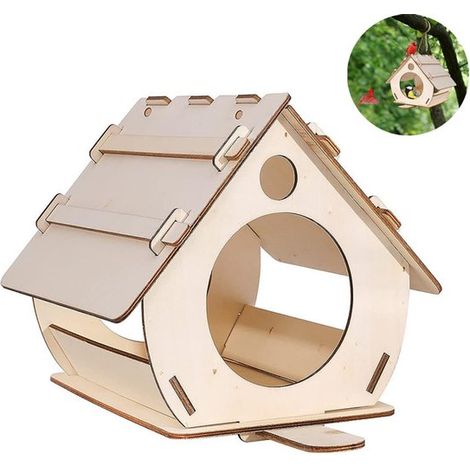 Kit de nichoir en bois à monter soi-même - Nichoir suspendu - Kit de nichoirs - Projet de bricolage en bois pour l'extérieur - Nichoir sur pied - 40 x 25 x 33 cm - Convient aux perroquets, canaris, co (1/5)