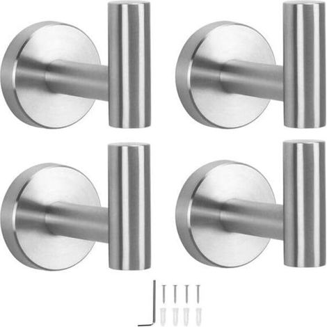 Appendiabiti in acciaio inox 304, gancio appendiabiti resistente per bagno, soggiorno, hotel, cucina (1/4)