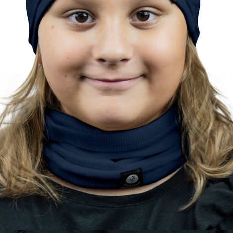 Sciarpa tubolare per bambini, blu navy Sciarpa in cotone 1W M01 blu navy 40/46 (1/4)