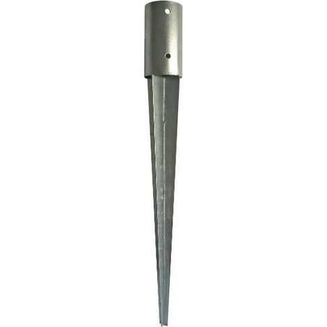 – Pied poteau rond à enfoncer – Acier DD11 – Finition galvanisée – Épaisseur 2mm – Classe de protection 3 – Pour béton armé (1/5)
