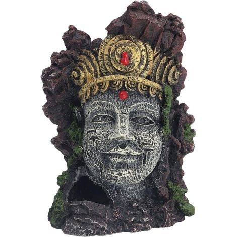 Décor De Tête De Bouddha D'aquarium, Cachette De Statue De Grotte D'aquarium, Cadeau Parfait pour L'aménagement Paysager D'aquarium (1/5)