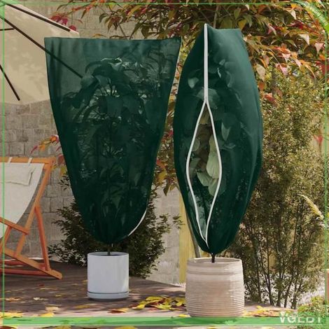 Couvre-plantes anti-gel - FAFEICY - 42021047 - 1,55x1 m - Vert - Zip et cordon (1/5)