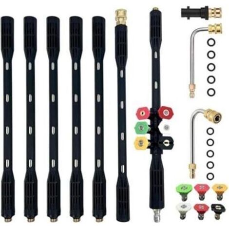 Kaelt - 10 Pcs Rallonge pour nettoyeur haute pression avec adaptateur Karcher Compatible pour Karcher K Series K2 K3 K4 K5 K6 K7, 4000PSI Outils de nettoyage de gouttière Rallonge Lance, 1/4 (1/4)