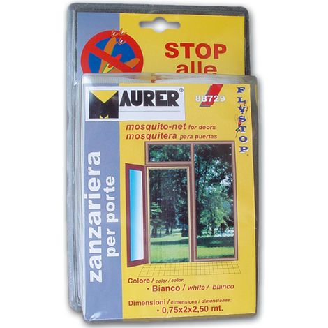 Zanzariera con chiusura a strappo per Porte Maurer 75x250 cm colore Bianco