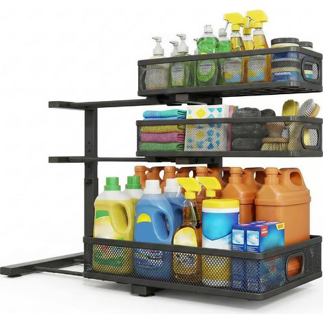 3 Tier Carbon Steel Organizer, Adjustable (1/5)