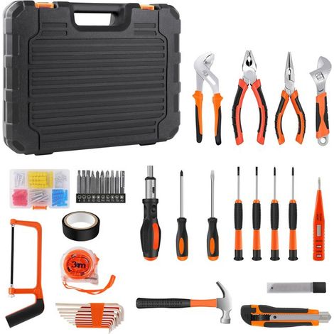 Set di attrezzi a mano, DAYPLUS Cassetta degli attrezzi 102 pz Set di attrezzi, adatto per garage e casa