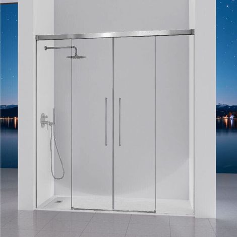 Frontal de ducha 2 Fijos + 2 Puertas Correderas 146-150 cm PAVIA Cromado (1/5)