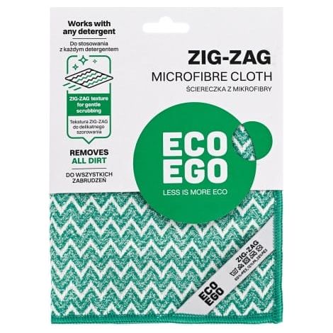 Paño de microfibra ZIG-ZAG ECO EGO 35x35 cm para un fregado suave de todo tipo de suciedad, propiedades antibacterianas (1/5)