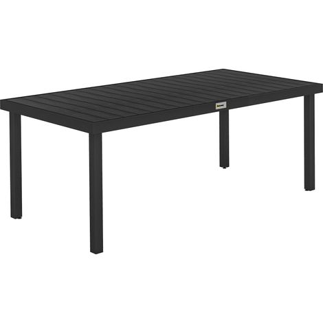 Gartentisch, schwarz, 190 x 90 x 74 cm, für 8 Personen