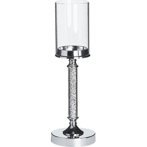 Candle Holder ABBEVILLE Glass 41 cm Silver