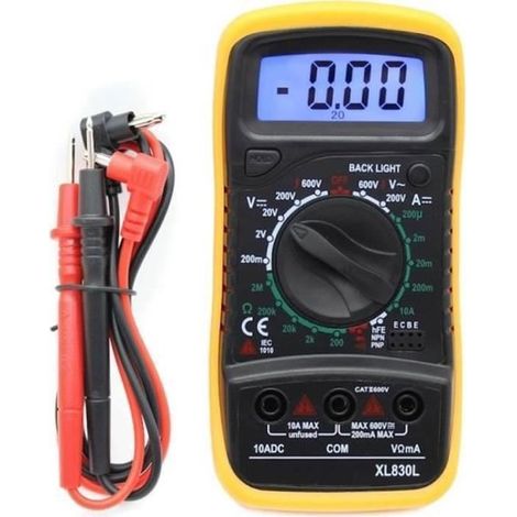 Multimètre Ampèremètre Voltmètre Testeur Electrique digital écran LCD 600v (1/3)