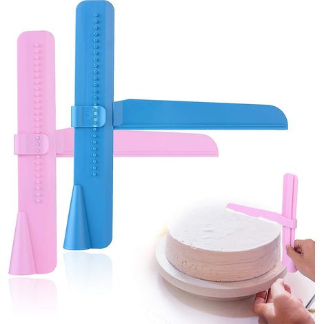 gteau Plus Lisse, Rglable Spatules Gteau Grattoir Gteau Outil De Lissage De Fondant Gteau Dcorer Polisseur Lisse (paquet De 2) (1/5)