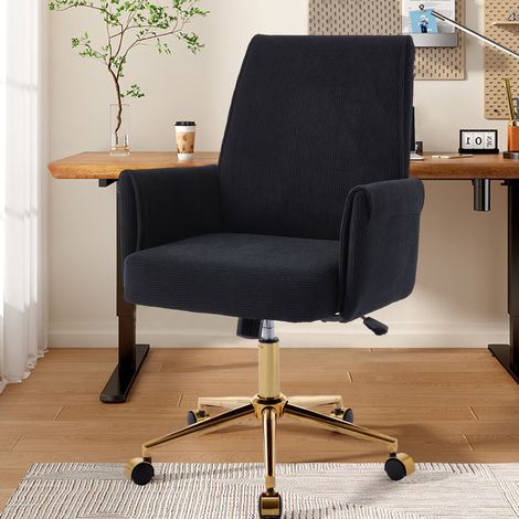MEUBLIV Sedia da ufficio nera 63x65x99 cm - altezza regolabile, schienale ergonomico (1/5)