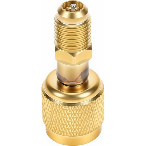 Adaptateur de réfrigérant en laiton A2 directement à travers la charge HVAC R32 filetage inversé 1/4 po interne externe pour réservoir A2L R454B/R32