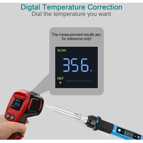 Visible Fer à Souder Électrique 100W Kit de Soudure Température Réglable 180℃500℃avec l'Interrupteur ON/OFF, 5 Pointes de Rechange pour Réparation Soudage Brasage Quotidiens (1/3)