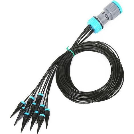 Kit d'irrigation goutte à goutte Dispositif d'arrosage de jardin avec 10 têtes d'égouttement, kit de tête d'égouttement pour pelouse de jardin, kit d'arrosage avec émetteurs de goutte, dispositif (1/5)