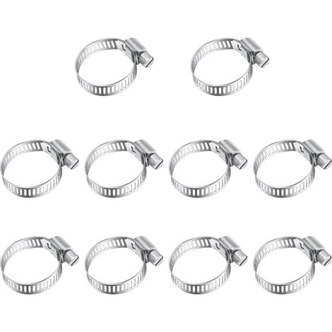13-19mm Collier de Serrage Inox, 10pcs Réglable Collier Serrage 304 Métallique Collier Durite en Acier Inoxydable Convient Pour Piscine, Machine à Laver, Jardin, Auto, Applications Mécaniques (1/5)