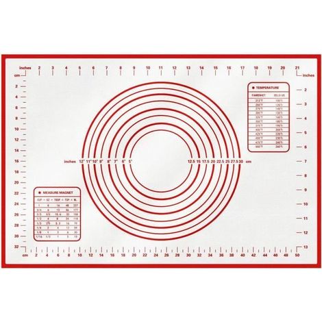 Tapis de Cuisson en Silicone, Tapis de Pâte Antidérapant avec Mesure, Tapis de Pâtisserie Vert Sain Sans BPA, Tapis à Tâtisserie (1/3)