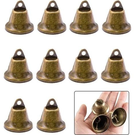 HOXILEELEOLot De 10 Cloches Vintage En Fer 38 mm, Suspension Décorative Pour Carillon Éolien/Portes, Couleur Bronze, DIY Artisanat