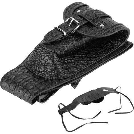 Protège réservoir moto en cuir PU avec pochette, panneau bib accessoire motard, style texturé noir, housse pour selle réservoir d'essence, habillage customisé. (1/5)
