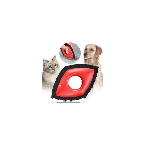 Brosse Anti Poil pour Animaux de Compagnie – Peigne Attrape Poils pour Chiens et Chats – Enlève & Ramasse Les Poils Facilement – Vêtements, Tapis, Canapé, Voiture, Tissus (Rouge)